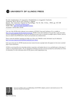 On the Combination of Associative Probabilities in Linguistic