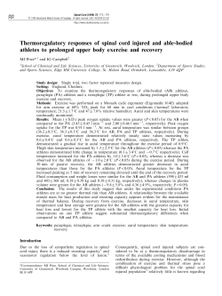 Thermoregulatory responses of spinal cord injured and