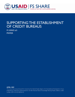 Technical Brief on the Establishment of Credit Bureaus
