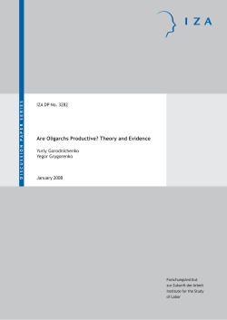 Are Oligarchs Productive? Theory and Evidence