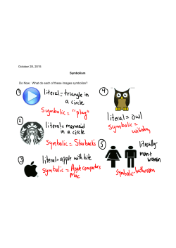 October 28, 2015 Symbolism Do Now:ааWhat do each of these