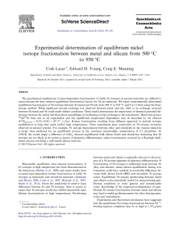 Experimental determination of equilibrium nickel