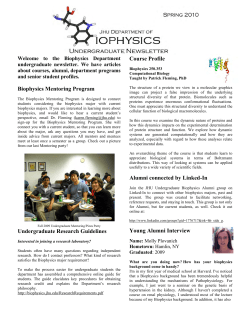 Spring 2010 - JHU - Biophysics