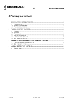 8 Packing instructions