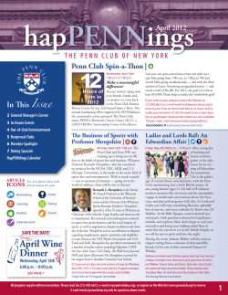 April Wine Dinner - Penn Club of New York