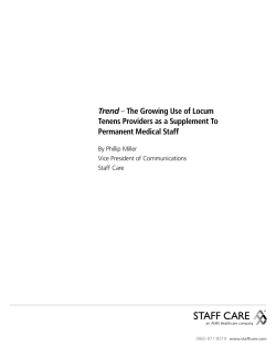 The Growing Use of Locum Tenens Providers as a