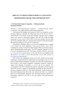 preface to proto-indo-european linguistics urindogermanische