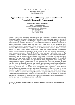 Approaches for Calculation of Holding Costs in the Context of