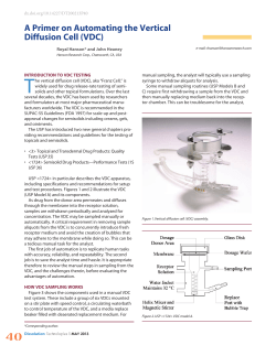 A Primer on Automating the Vertical Diffusion Cell (VDC)