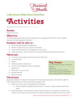 Afterschool Activities - Leafy Greens