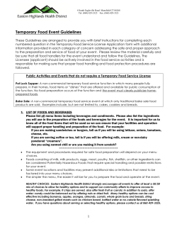 (TFE) Guidelines - The Eastern Highlands Health District