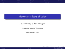 Money as a Store of Value