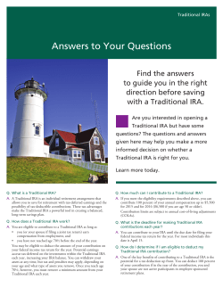 Traditional IRAs – Answers to Your Questions