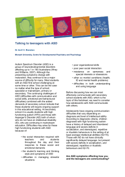 Talking to teenagers with ASD