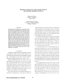 Hardware Support for Large Atomic Units in