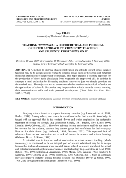 teaching &rdquo;biodiesel`: a sociocritical and problem