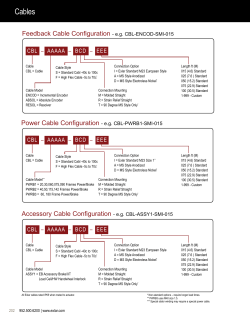Catalog Cable Configuration and Selection Guide