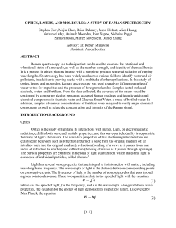 optics, lasers, and molecules: a study of raman