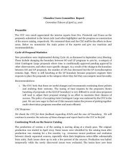 Chandra Users Committee Report Committee Telecon of April 12