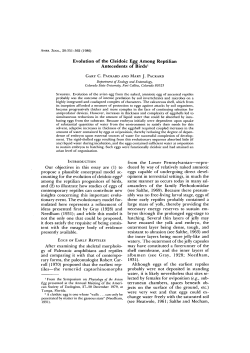Evolution of the Cleidoic Egg Among Reptilian Antecedents of Birds1