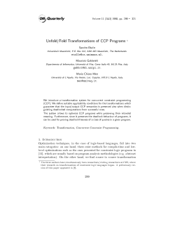 Unfold/Fold Transformations of CCP Programs 1
