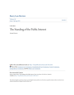 The Standing of the Public Interest