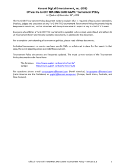 Yu-Gi-Oh! Tournament Policy v1.3 2013January24 - YuGiOh