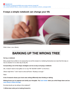 8 ways a simple notebook can change your life - Honors