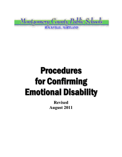 Procedures forConfirming EmotionalDisability