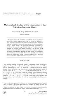 Mathematical Studies of the Information in the Stimulus&ndash;Response