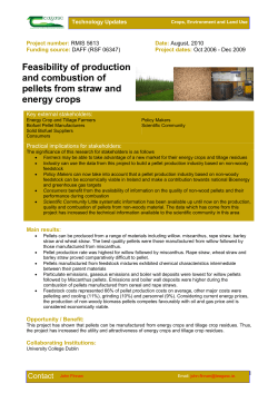 Feasibility of production and combustion of pellets from straw and