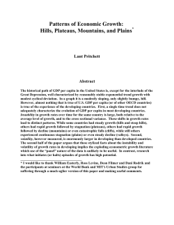 Patterns of Economic Growth: Hills, Plateaus, Mountains, and Plains