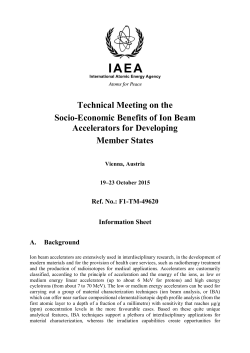 Technical Meeting on the Socio-Economic Benefits of Ion