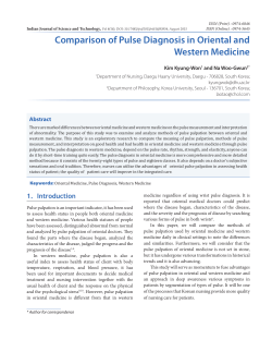 Comparison of Pulse Diagnosis in Oriental and Western Medicine