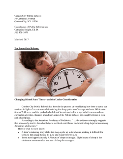 Changing School Start Times - Garden City Public Schools
