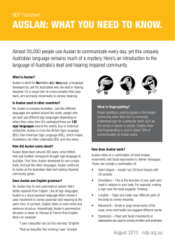 AUSLAN: WHAT YOU NEED TO KNOW.