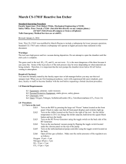 CS1701F Reactive Ion Etcher