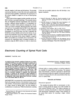 Electronic Counting of Spinal Fluid Cells