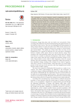 Experimental macroevolution - Proceedings of the Royal Society B