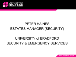 Peter Haines Pking Mgt in University of Bradford