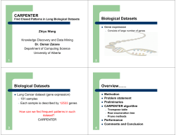 CARPENTER Biological Datasets Biological Datasets Overview……