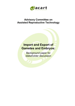 Import and Export of Gametes and Embryos