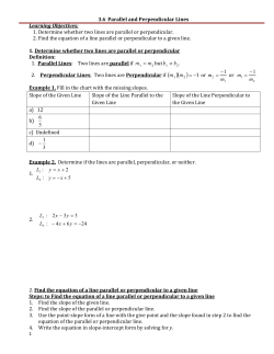 3.6 Parallel and Perpendicular Lines