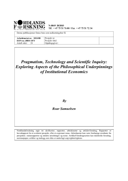 Pragmatism, Technology and Scientific Inquiry