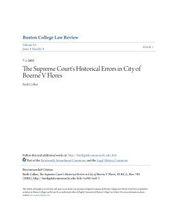 The Supreme Court`s Historical Errors in City of Boerne V Flores