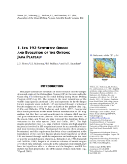 1. leg 192 synthesis: origin and evolution of the ontong java plateau