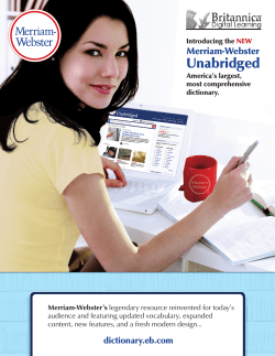 Merriam-Webster Unabridged Brochure