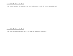 Central Pacific Station #1: Recall What tools or machines did the