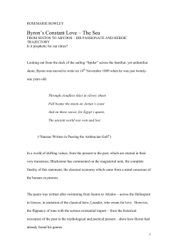 Byron`s Abiding Passion - His Love For The Sea