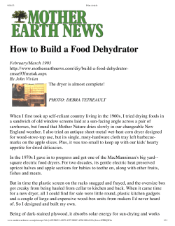 How to Build a Food Dehydrator